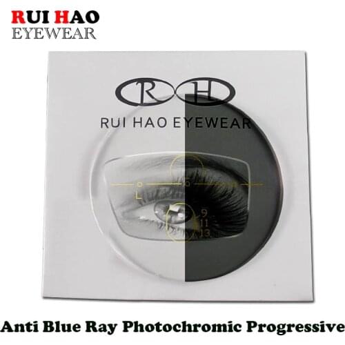 1.56 1.61 1.67 Anti Blue Ray Photochromic Grey Lenses HMC Optical Progressive Lens Customize Prescription Glasses