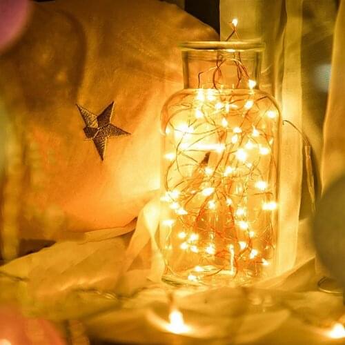 5PCS Fairy Lights Battery Operated 20 30LED Copper Wire String Lights Decorative Lights for Home Bedroom Party Wedding Desk