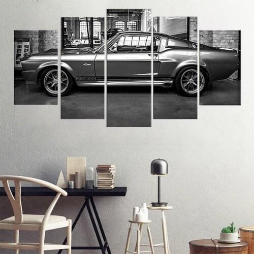 HD printed painting 5P car Wall art FORD MUSTANG GT500 ELEANOR CANVAS SET canvas painting home decor frame