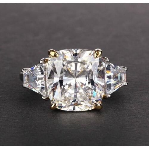 10*12 Zircon 11 Karat S925 Sterling Silver Ring Wedding Engagement Rings Bride Luxury Jewelry