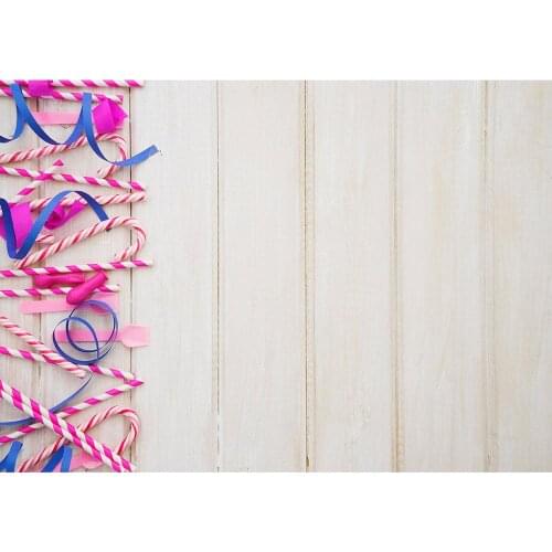 Wooden Plank Ribbon Photography Backdrop Computer Printed Background Photo Studio for Children Baby Shower Toy Pet Photobooth