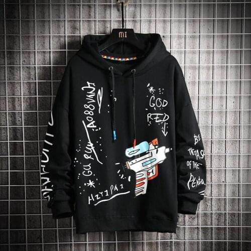 KKSKY 2020 Winter Mens Hoodie Graphic Sweatshirt Hip Hop Harajuku Japanese Streetwear Balck Hoodies Men Sweatshirts Oversized