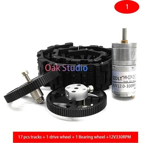 DIY toy tank kits include metal load-bearing wheels, drive wheels, rubber tracks and 12V330RPM Motor