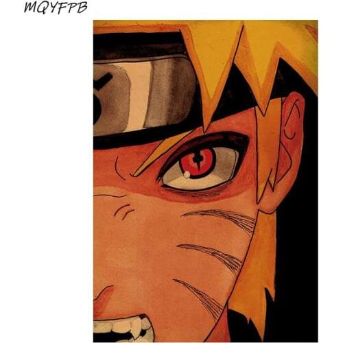 Japanese Animation Characters Kraft Paper Poster Home Room Bedroom Wall Decoration Painting Core 50.5x35cm