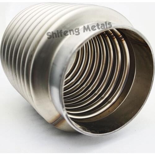 SS304 Double Layer Exhaust Flex Pipe Bellow Flexible Joint Coupler 102mm Length