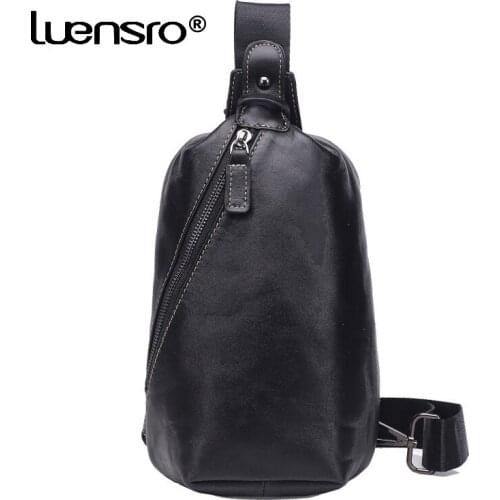 Genuine Leather Crossbody Bag for Men Anti-theft Shoulder Messenger Bags Male Waterproof Short Trip Chest Bag Shoulder Men Bags