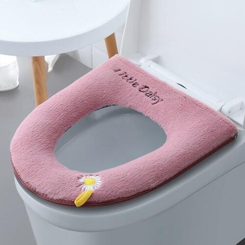 Universal toilet mat washable household zipper small daisy toilet seat toilet toilet warmer ring pad