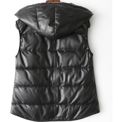 Genuine Leather Jacket Vest Women 300% Sheepskin Coat 2020 Autumn Winter Jacket Women Hooded Korean Down Jackets 4xl MY