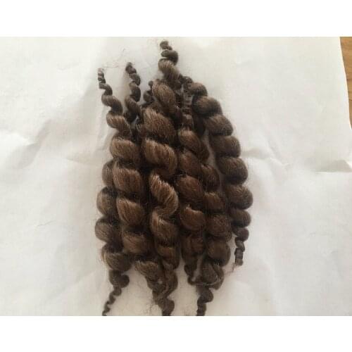 11cm 8 stripes 20g Fashion Reborn Doll Supplies Premium Curly Dark Brown Mohair Hair For Reborn Baby DOLL KIT
