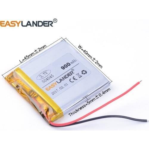 504045 3.7V 900mAh Rechargeable li Polymer Li-ion For GPS DVR MP5 Bluetooth Digital Product small toys tools 504144