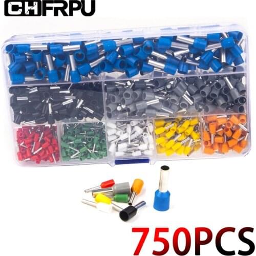 720PCS boxed insulated wire connector terminal crimping terminator cold pressure insulation VE0508 7508 1008 1508 2508 4009 6012