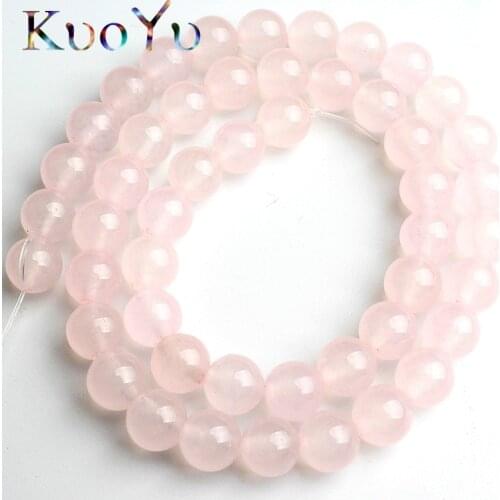 AAA Natural Stone Pink Ice Chalcedony Jades Beads Round Loose Bead DIY Handmade Bracelet For Making Jewelry 15'Strand 6/8/10/12