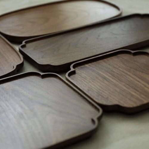 Black Walnut Tray Whole Wood Dry Tea Snack Kungfu Tea Serving Traysaucer Plate Walnut Pallet
