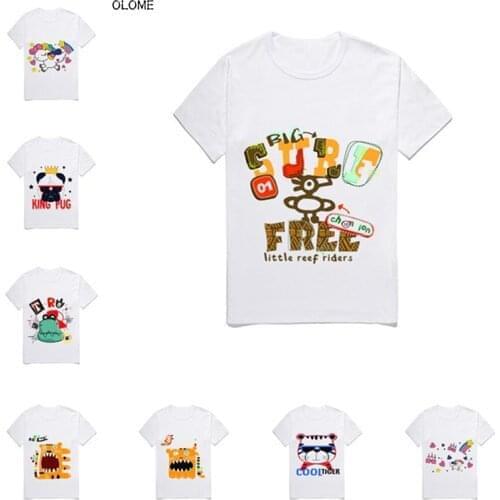 OLOME fabulous summer white children T-shirts cool cotton girls and boys short sleeves clothing baby boy baby girl Top tees