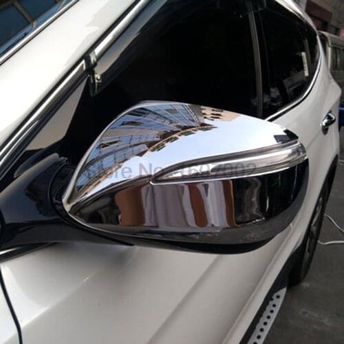 For Hyundai IX45 New Santa FE 2013 ABS Chrome 2pcs Car Rearview Mirror Molding Trim Side Mirror Cover Protectors