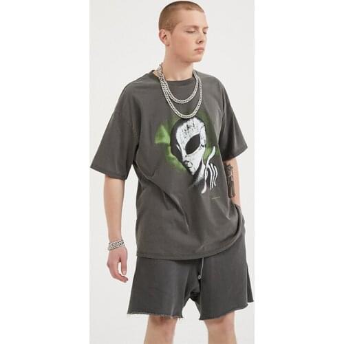 New fashion mens oversized tshirt high quality printed and faded vintage t shirts cotton casual tee