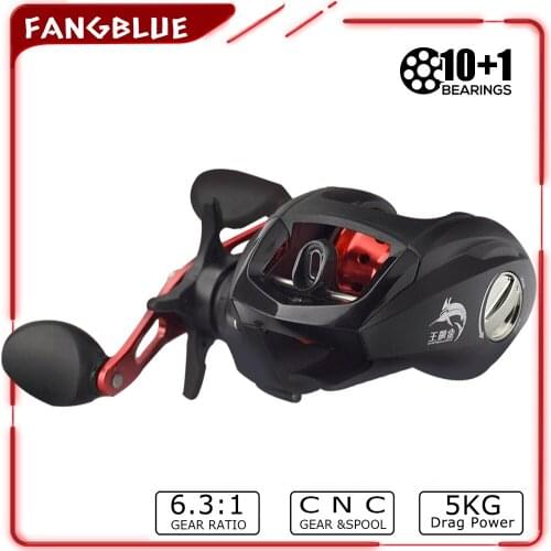 Baitcasting Fishing Reel 6.3:1 Speed Lightweight Magnetic Brake System 10+1BB 5KG Drag For Carp Saltwater Fishing Accessories
