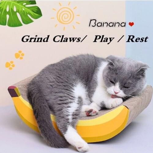 Cat Toys Cat Scratching Board Claw Grinder Corrugated Paper Cat Supplies Wear-resistant Scratcher Banana Cat Scratch Board