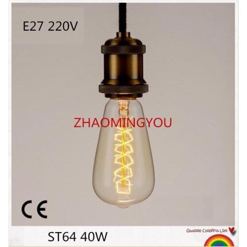 1PCS Edison Bulbs ST64 E27 40W 220V Christmas Tree Incandescent Bulbs 40W ST64 Filament Retro Edison Light For Pendant Lamp