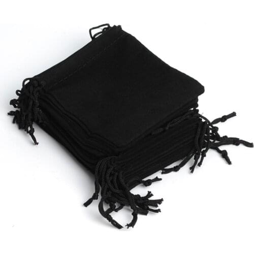 Free Shipping 100pcs 12*10Cm Black Velvet Gift Drawstring Pouch Bags, Wedding Holiday New Year Christmas Party Gift Bag #90100