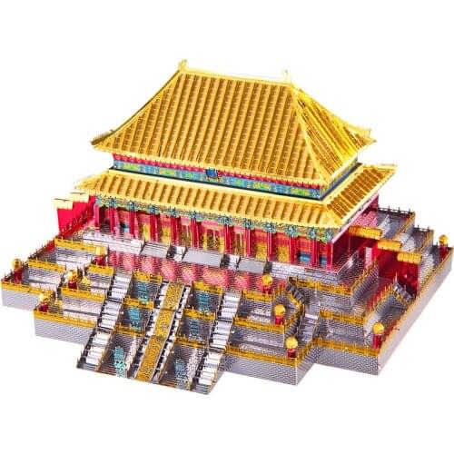 2018 Piececool 3D Metal Puzzle Hall of Supreme Harmony building model DIY Laser Cutting Puzzles Jigsaw Model For Adult Kids Toys