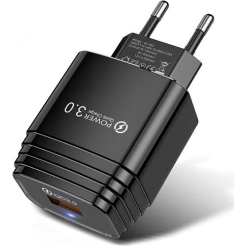 Mini 18W QC3.0 USB Wall Charger Mobile Phone Adapter Travel Quick Charging For iphone 8/X/XR Samsung S9/S10 Huawei P20/30/Mate