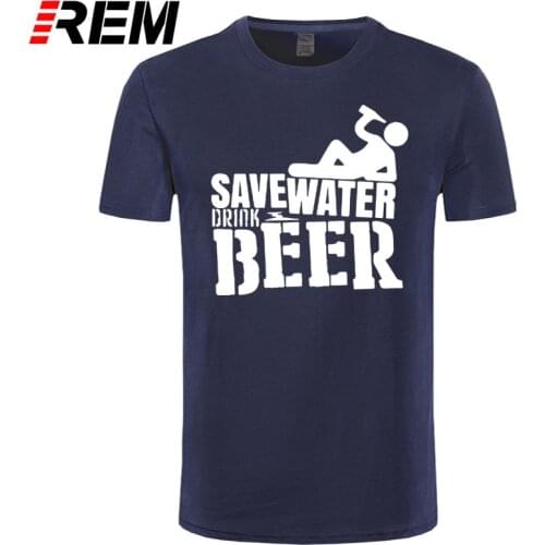 Save Water Drink Beer Mens T-Shirt New Arrival Male Tees Summer Casual Boys Tops Funny Print Men T Shirt Camisetas Masculina