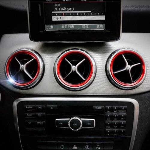 Car air conditioning vent frame cover trim interior sequins air outlet panel strip sticker for Mercedes Benz A B Class GLA CLA