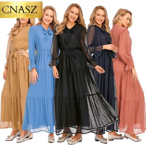New Muslim Islamic Fashion Ladies Dress Middle East Dubai Elegant High Quality Clothing Arab Moroccan Women Dress