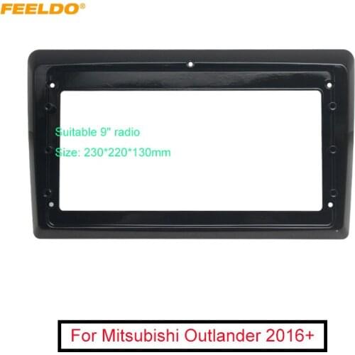 FEELDO Car Audio 2DIN Fascia Frame Adapter For Mitsubishi Outlander 9" Big Screen DVD Player Dash Fitting Panel Frame Kit