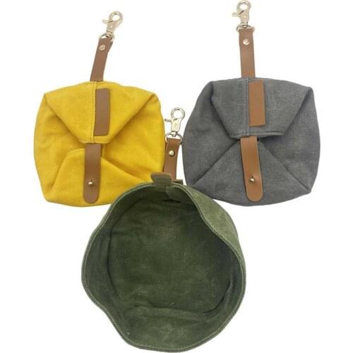 Portable Travel Dog Food Bowl Waterproof Foldable Canvas Pet Food Container Folding Outdoor Pet Dog Feeder Food Dispenser