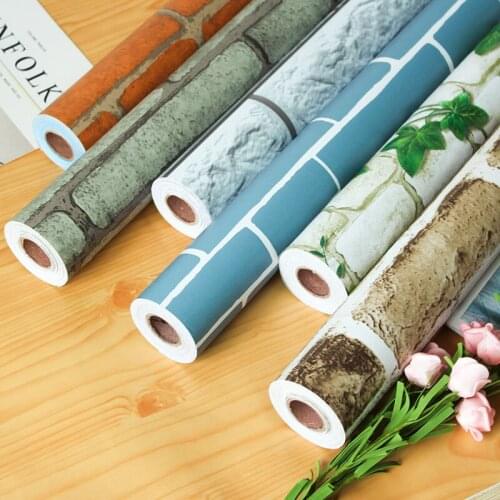 Self-adhesive Dormitory Waterproof Moistureproof Sticker Brick Wall Sticker Retro Style Bedroom Living Room Decoration Wallpaper