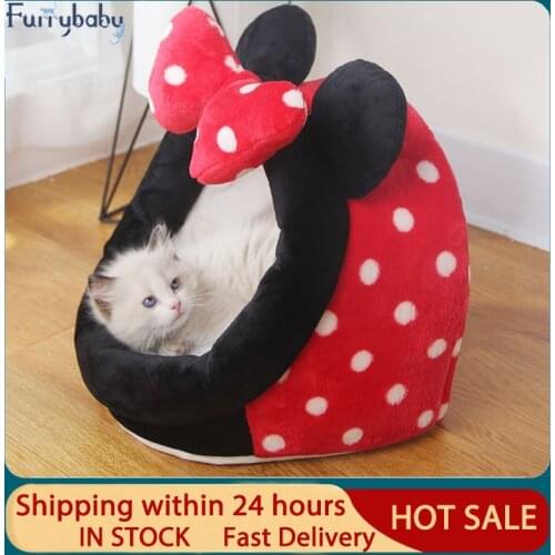 Warm Cats Bed Cute Cats House Kitten Lounger Cushion for Small Pet Sleep Tent Washable Cats Sleeping Bag Soft Dogs Basket Cave