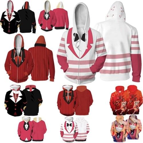 Anime Hoodie Cosplay Hazbin Costume Hotel Autumn Winter Men Women Hip Hop Hooded Jacket Halloween Christmas Streetwear Party