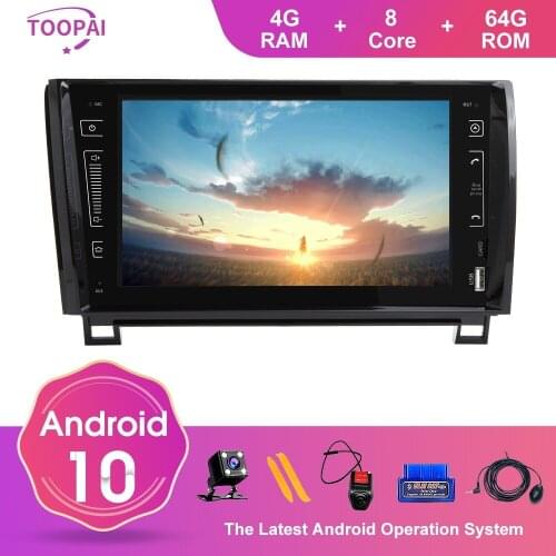TOOPAI Android 10 For Toyota Tundra 2007-2013 Sequoia 2008-2014 Auto Radio Stereo GPS Navigation Car Multimedia Player SWC IPS