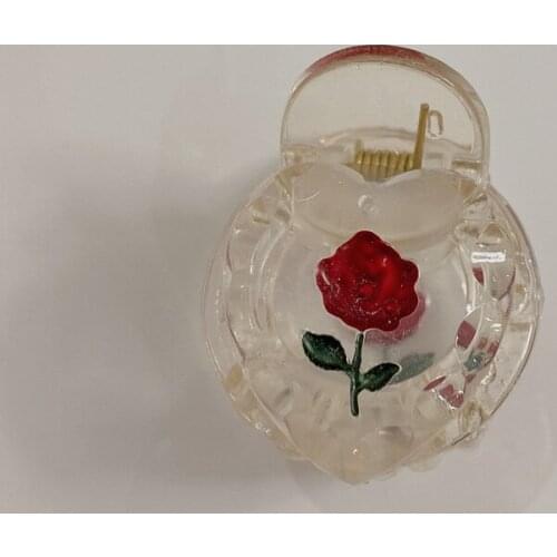 2021 New Fashion Mini Rose Hair Claws for Women Korean Small Flower Clips Set Hair Accessories Gold Crab Girls Headwear Wedding