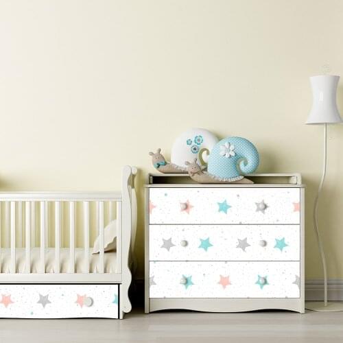 Stars Cartoon Furniture Decal Wallpaper Living Room Adhesive Wall Paper Waterproof Wall Sticker for Children Room