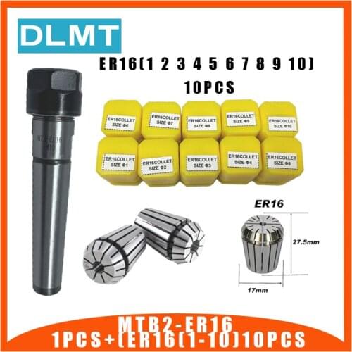 1pc handle MT2 ER16 MTB2 ER16A M6 Morse#2 taper holder collet chuck+10pcs spring collet 1/2/3/4/5/6/7/8/9/10MM