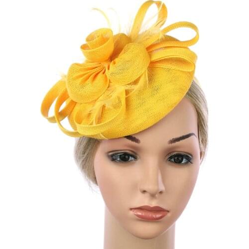 1PC Women Flower Fascinator Hair Clip Feathers Top Hat Wedding Royal Ascot Race Accessories Headbands for Women Designer