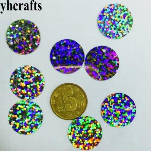 20gram/Lot. 20mm laser round with hole sequins Craft material Kindergarten crafts Creative activity items Make your own OEM