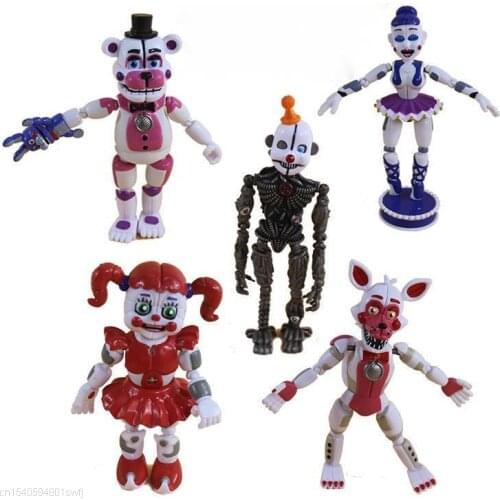 5pcs/set Five Nights At Freddys Bonnie Foxy Freddy Fazbear Bear Doll Pvc Model Action Figure Fnaf Toys Gift For Kids Children