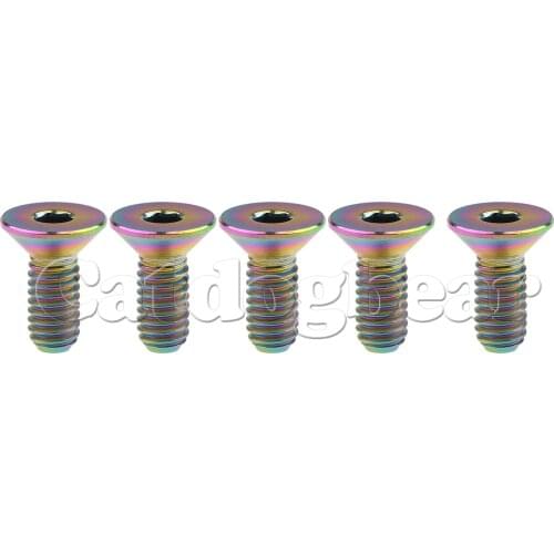 Catdogbear 5Pcs Titanium M4 Bolts M4 x 8 10 15 20mm Countersunk Hexagon Socket Head Ti Screw for Bicycle Bike dropsh