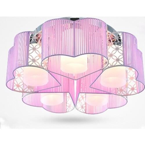 E27 5 Bulbs Acrylic Ceiling Lamp Love Heart-shaped Childrens Room Bedroom Flush Mount Light Lovely Cartoon Lamps CL160-5