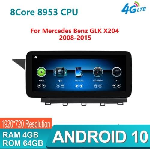 Android 10 8Core 4+64G IPS Car dvd radio audio multimedia Player GPS Navigation For Mercedes Benz GLK Class X204 2008 - 2015