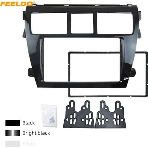 FEELDO Car Audio Stereo 2Din Fascia Frame Plate Adapter For Toyota Vios 2008 CD/DVD Dash Panel Frame Trim Kit #AM4033
