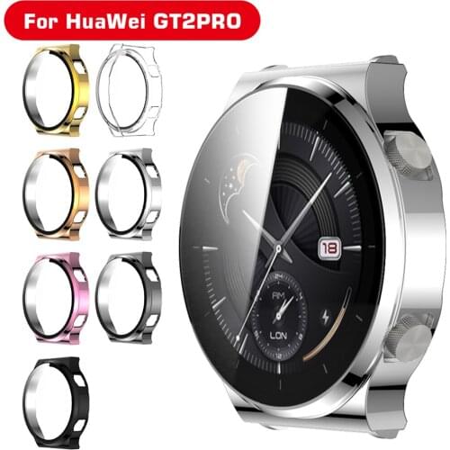 Watch Case Tempered Glass Screen Protector Film For Huawei Watch GT2 42mm/46mm PC Case For Huawei Watch GT2E 46mm GT2 Pro 46mm