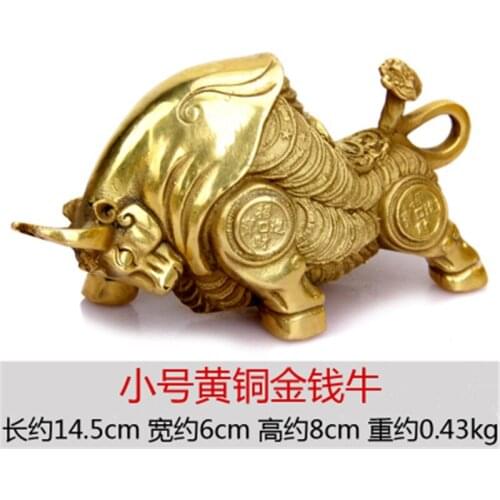 Pure copper bull ornament Wall Street bull copper bull ornament stock speculation to attract wealth and wealth