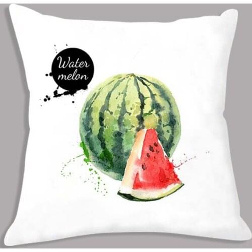 Throw Pillow Case 45x45cm Watermelon Grape In Colorful Fruit Printed Decorative Cushion Cover for Seat Chair Sofa Home Decor