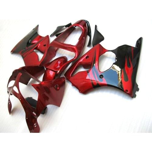 ABS Plastic Injection Motorcycle Parts for Kawasaki Ninja ZX6R fairing kit 2000 2001 2002 red black set zx6r 00 01 02 YH56