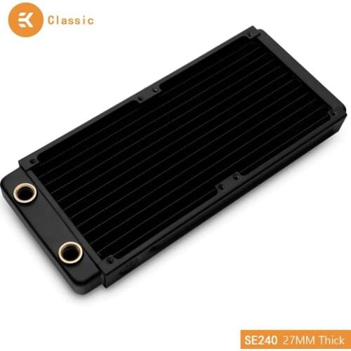 EKWB EK-CoolStream Classic SE 240mm Copper Black Thin Radiator 273 x 120 x 27mm (L x W x H) G1/4 ,Water Cooling Heat Dissipation